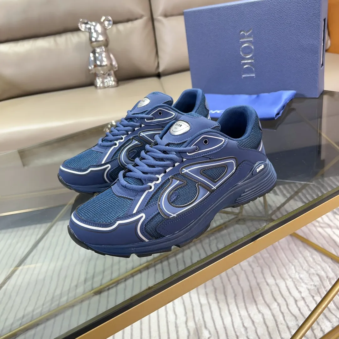 Men's Shoes💰P460💰【DIOR】Dior's new B30 low-top sneakers✅ are carefully made of gray mesh fabric and white technical fabric, decorated with reflective "CD30" graphic logo, and "DIO~B30" and "CD30" logos on the heel and tongue. An extra-light, sculpted rubber sole with signature accents adds style, while internal stretch details create ideal comfort. It can be matched with various casual styles to show a fashionable and modern sports style. Code number: 38-44 (45 can be customized)